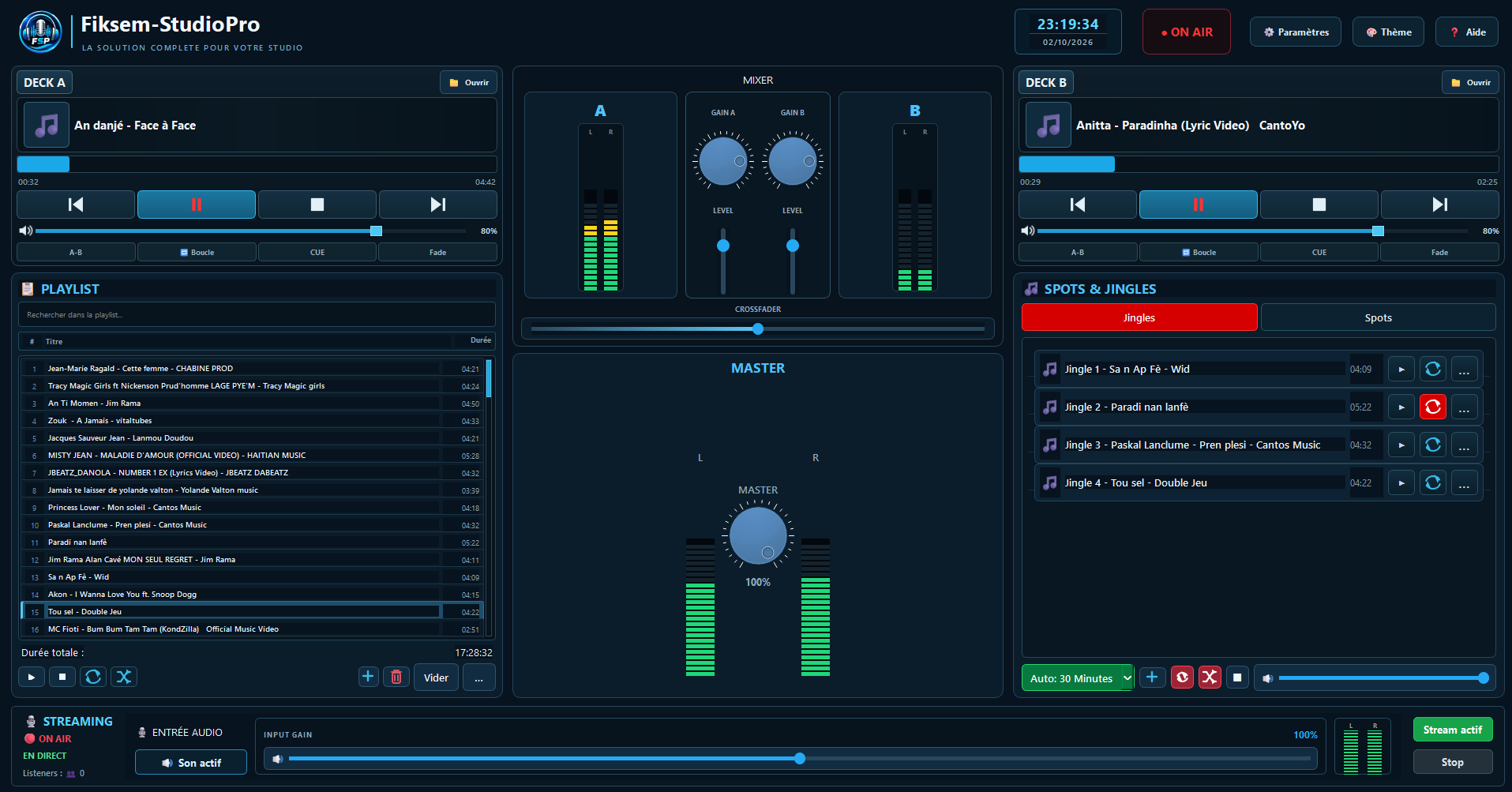 Fiksem Broadcast Studio Streaming and ON AIR